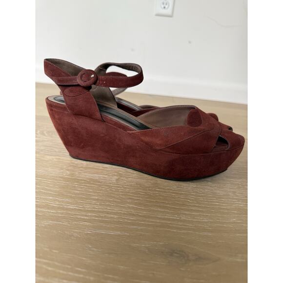 Marni Suede Brown Platform Sandals Size 40 US Size 9.5 - Picture 5 of 9